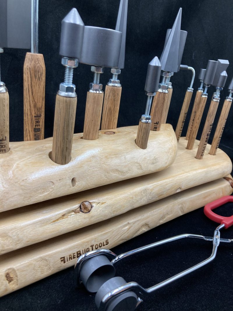 15 piece lampworking tool kit with custom log stand - Image 2