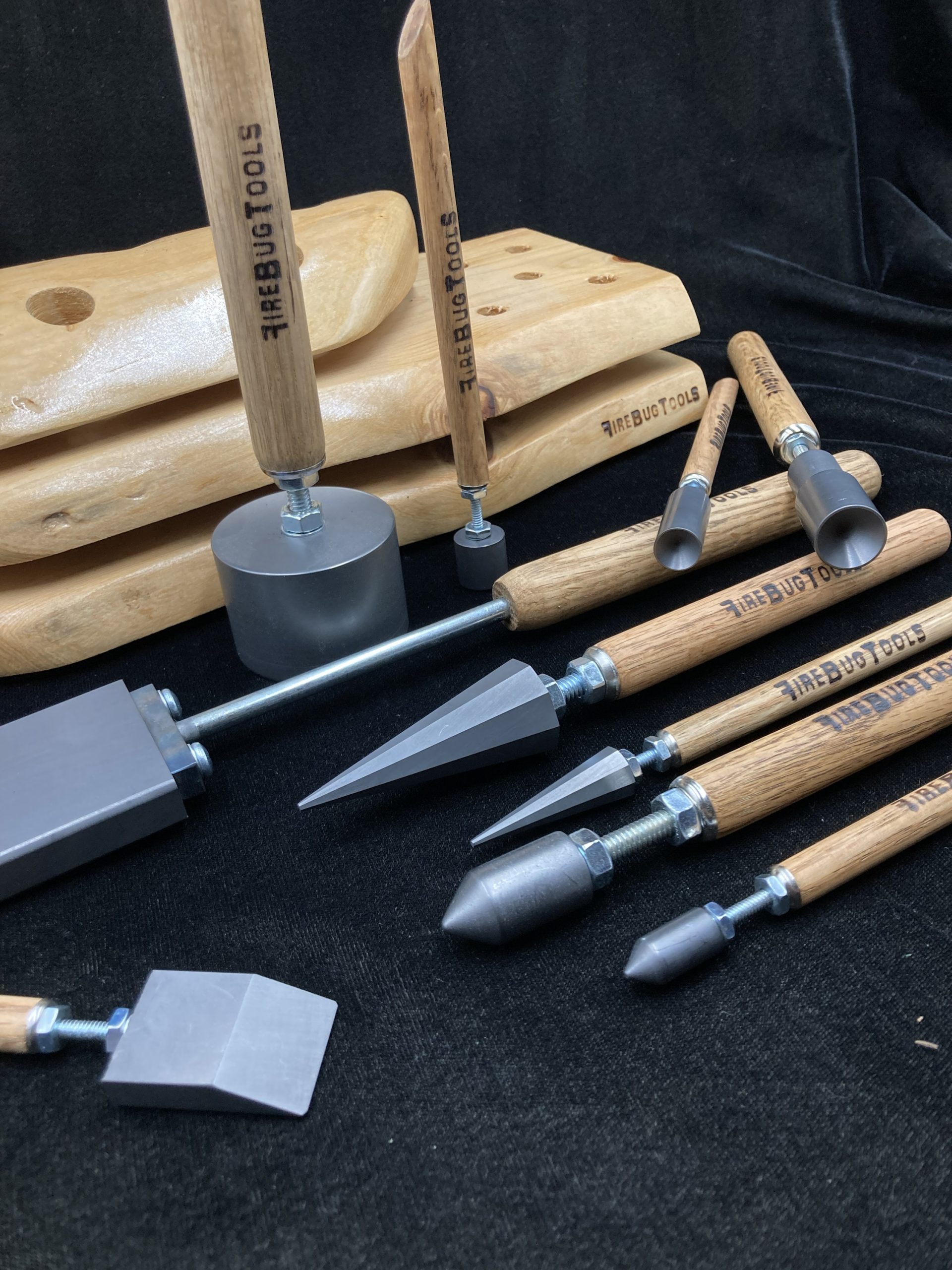 10 piece lampworking tool kit with custom log stand - Image 3